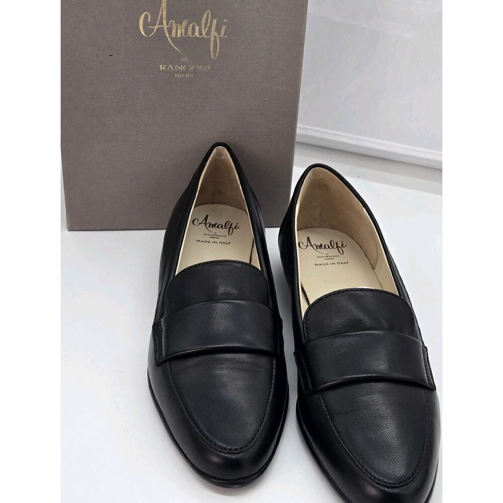 Amalfi by Rangoni Oresie Loafers Black NEW Sz 7.5 Classic Luxury Designer Preppy